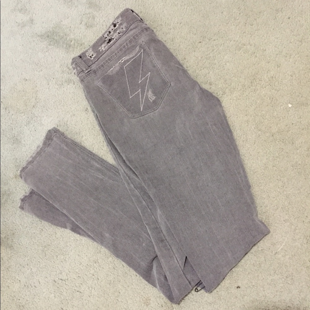 ⚡️Jet/Hot Topic Grey Safety-Pin Skinny Jeans🎙